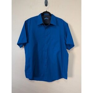 Joe's USA Blue Short Sleeve Button Up Shirt Men's XL Pocket Casual